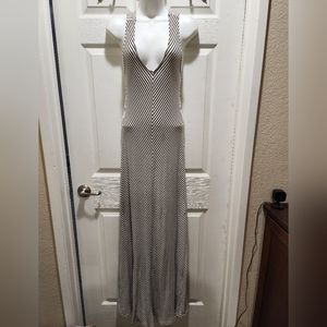 Maxi stripped v neck dress